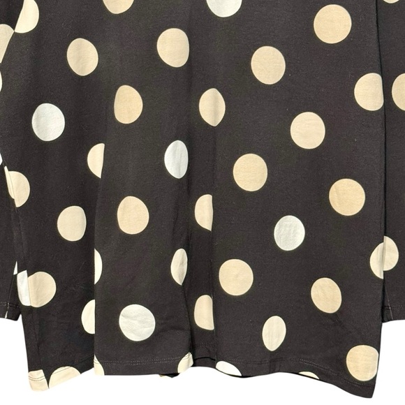 Chico’s The Perfect Tee 3/4 Sleeve Polka Dot Black Top Size 1X - Picture 6 of 11
